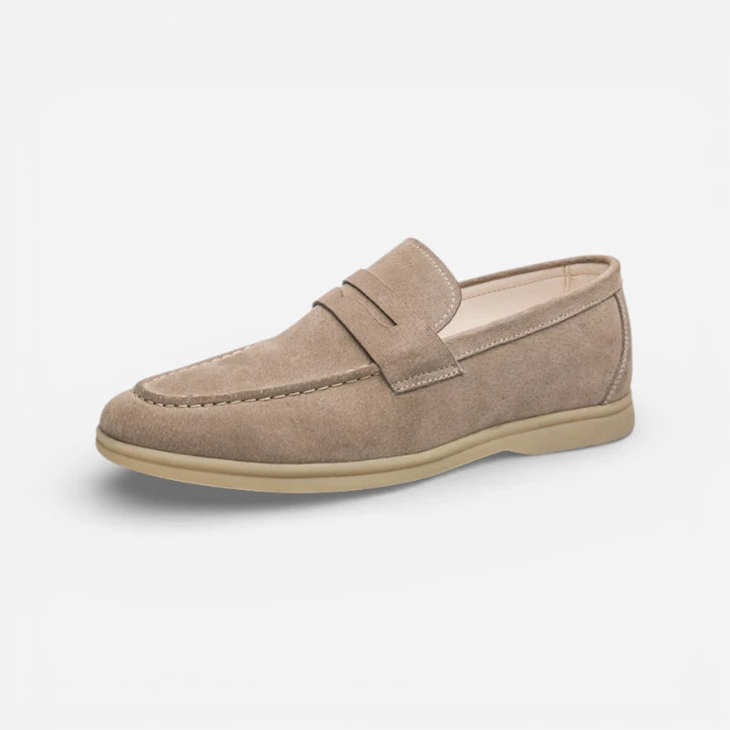 Mocassin En Daim Beige Homme Luxe