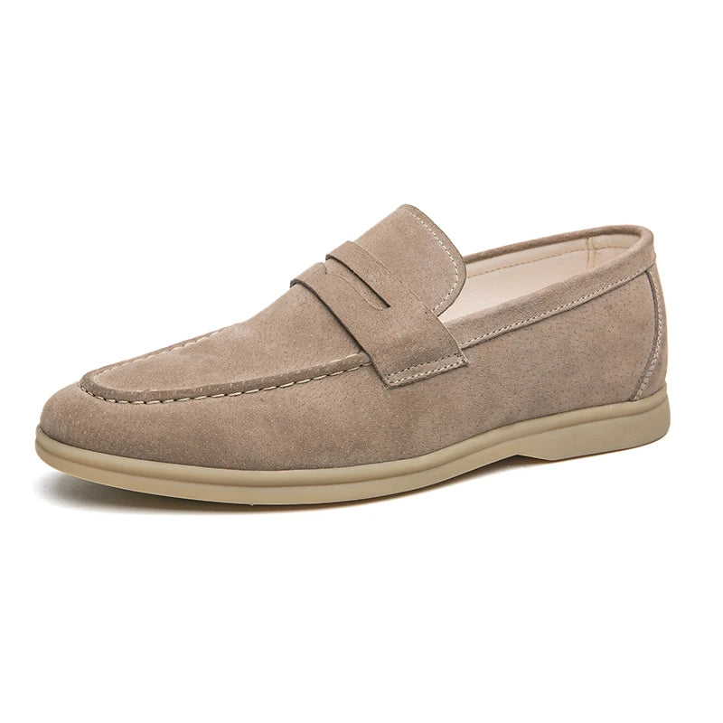 Mocassin En Daim Beige Homme Luxe