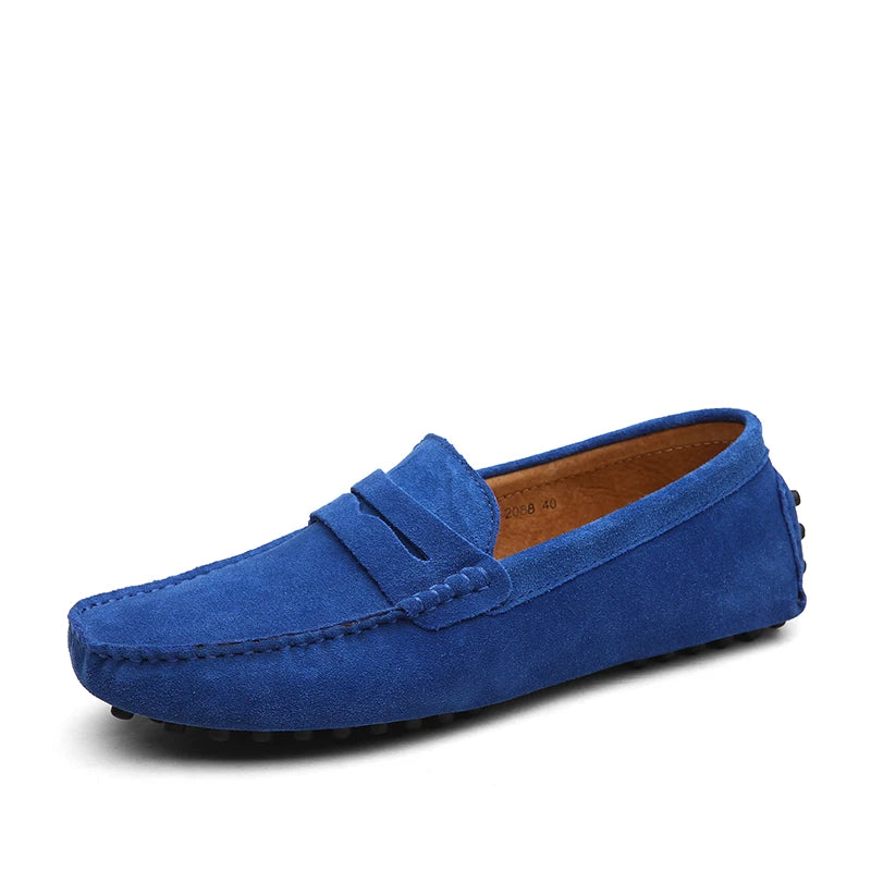 Mocassin Homme Daim Bleu