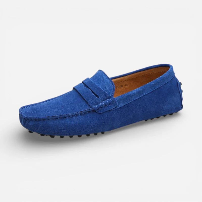 Mocassin Homme Daim Bleu
