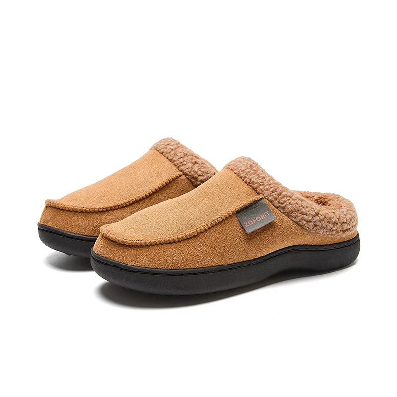 Chausson Mocassin Orthopédique Mule Fourré Laine Camel