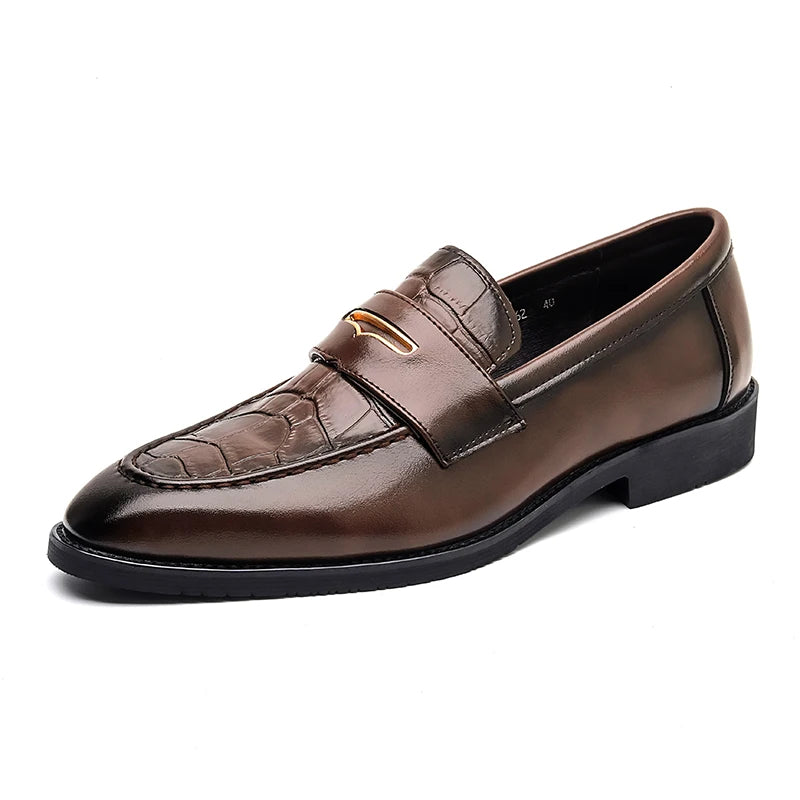 Mocassin En Cuir Marron Foncé Premium Pour Homme