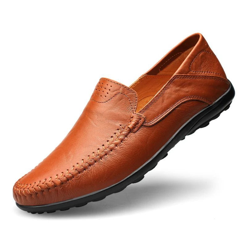 Mocassin Cuir Pour Homme Marron