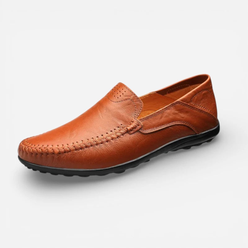 Mocassin Cuir Pour Homme Marron