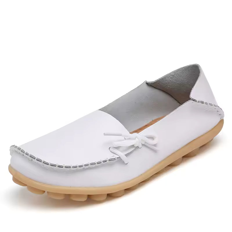 Mocassin Cuir Blanc Femme