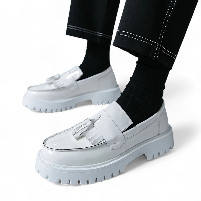 Mocassins Cuir Compensé Homme Blanc