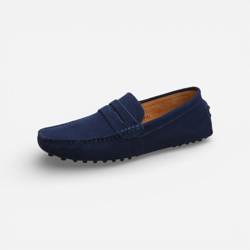 Mocassin Pour Homme Daim Bleu Marine