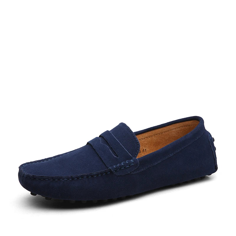 Mocassin Pour Homme Daim Bleu Marine