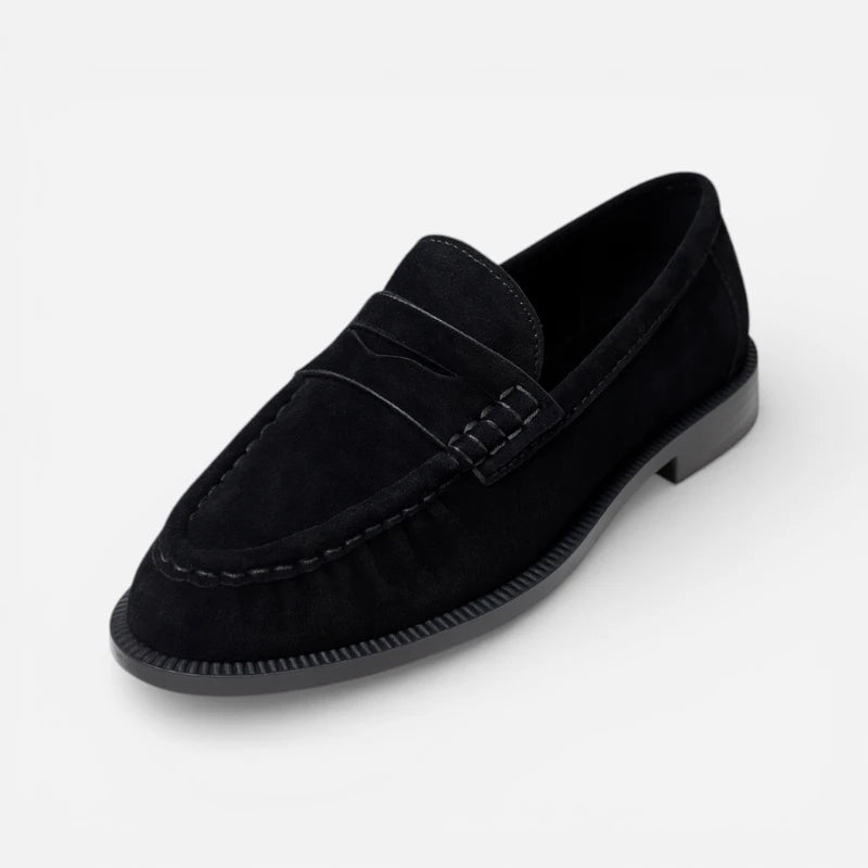 Mocassin Daim Premium Noir Femme