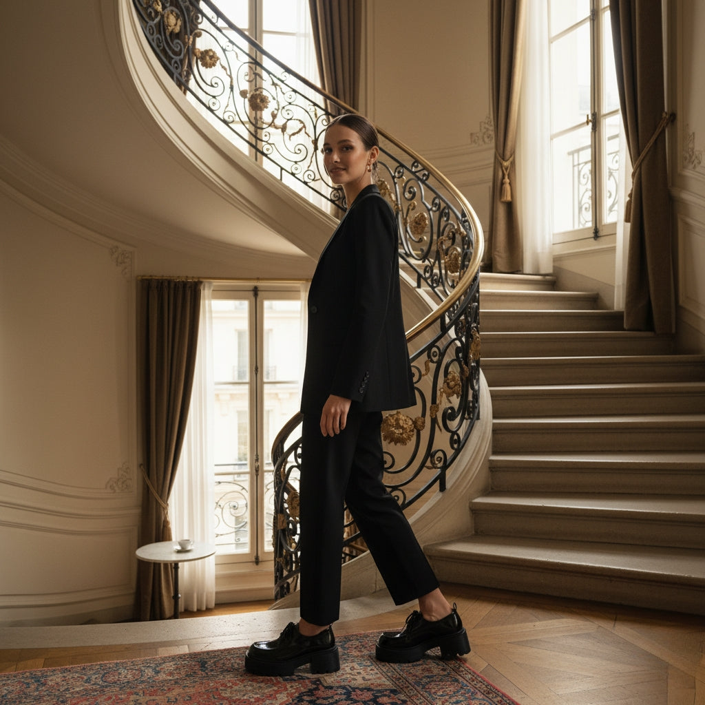 Mocassin Plateforme Cuir Vernis Femme