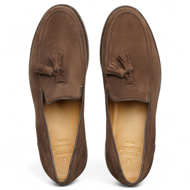 Mocassin En Daim Marron à Talon Pour Femme