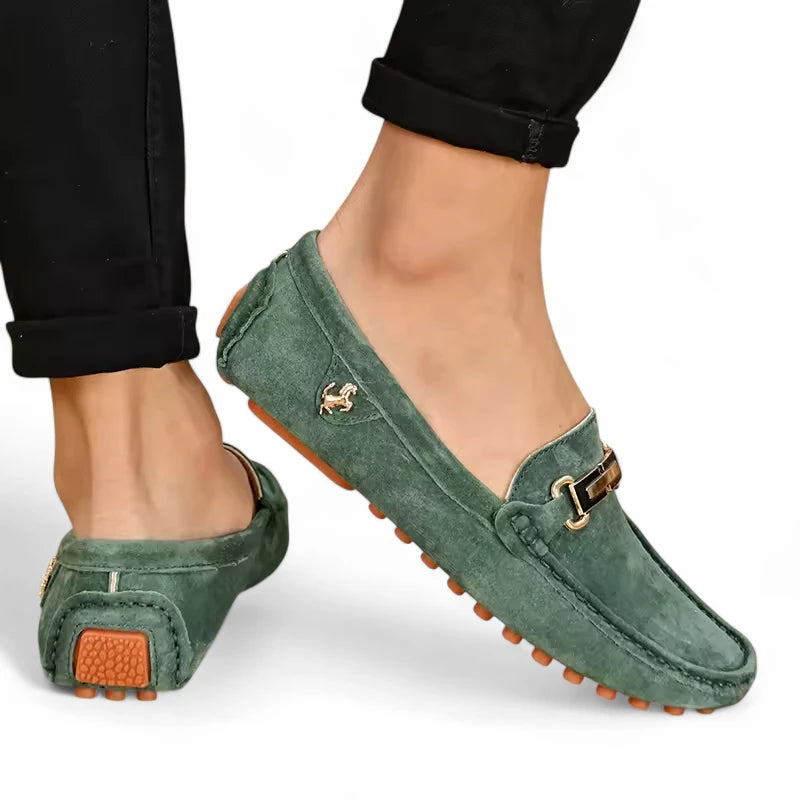 Mocassin Daim Vert Homme